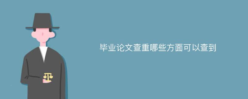 毕业论文查重哪些方面可以查到