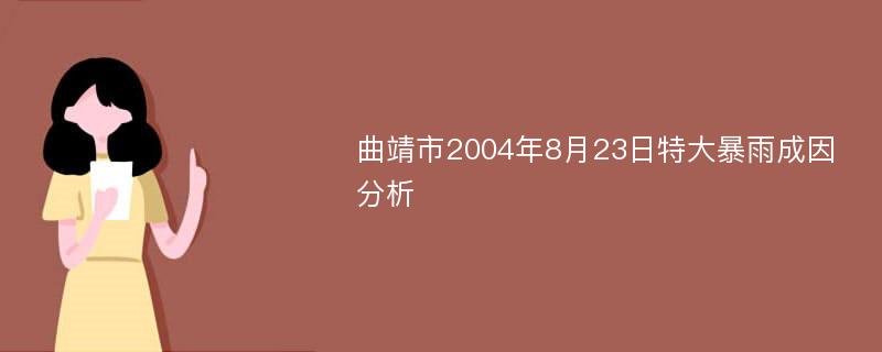 曲靖市2004年8月23日特大暴雨成因分析