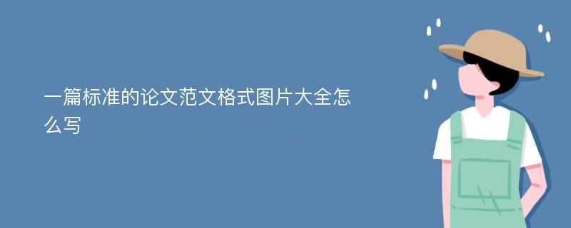 一篇标准的论文范文格式图片大全怎么写