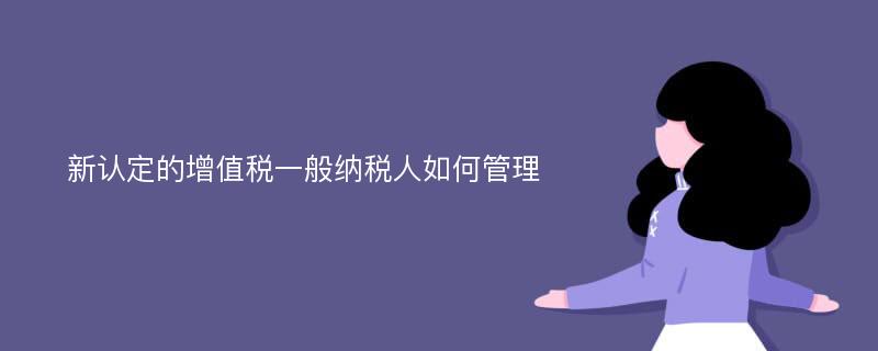 新认定的增值税一般纳税人如何管理