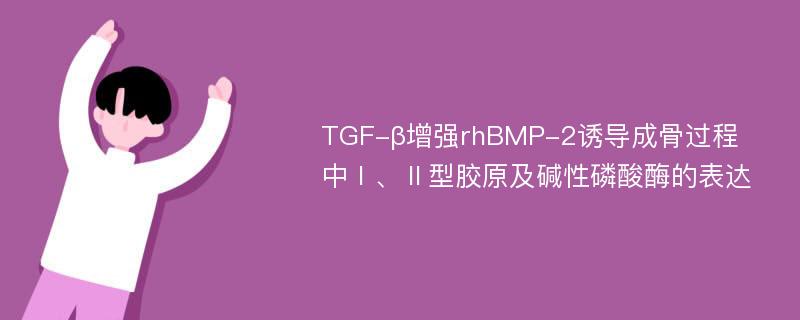 TGF-β增强rhBMP-2诱导成骨过程中Ⅰ、Ⅱ型胶原及碱性磷酸酶的表达