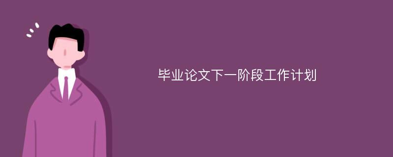 毕业论文下一阶段工作计划