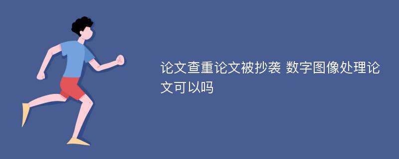 论文查重论文被抄袭 数字图像处理论文可以吗