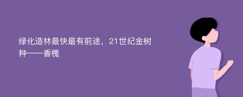 绿化造林最快最有前途，21世纪金树种——香槐