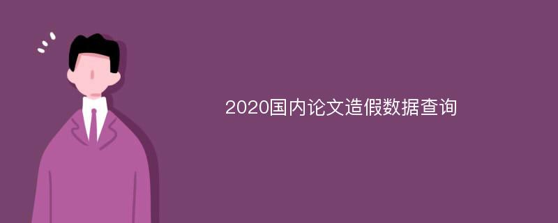 2020国内论文造假数据查询