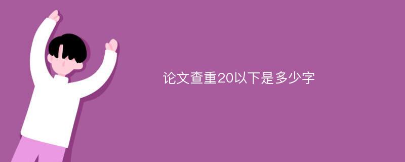 论文查重20以下是多少字